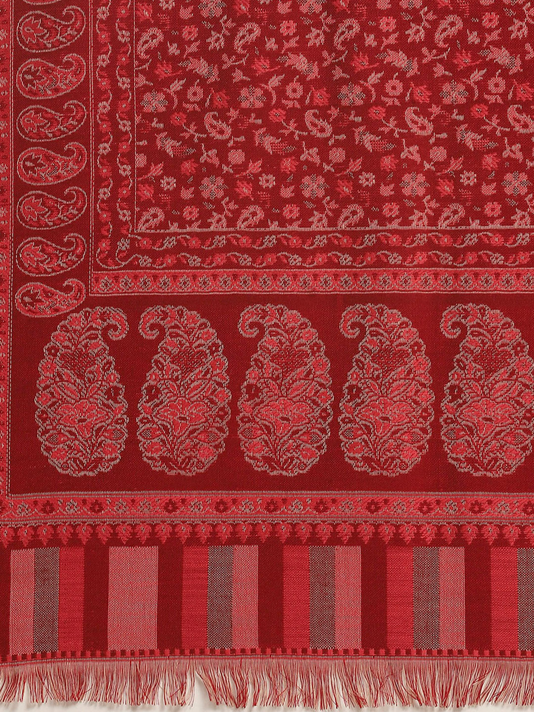 Women Maroon Self Design Shawl