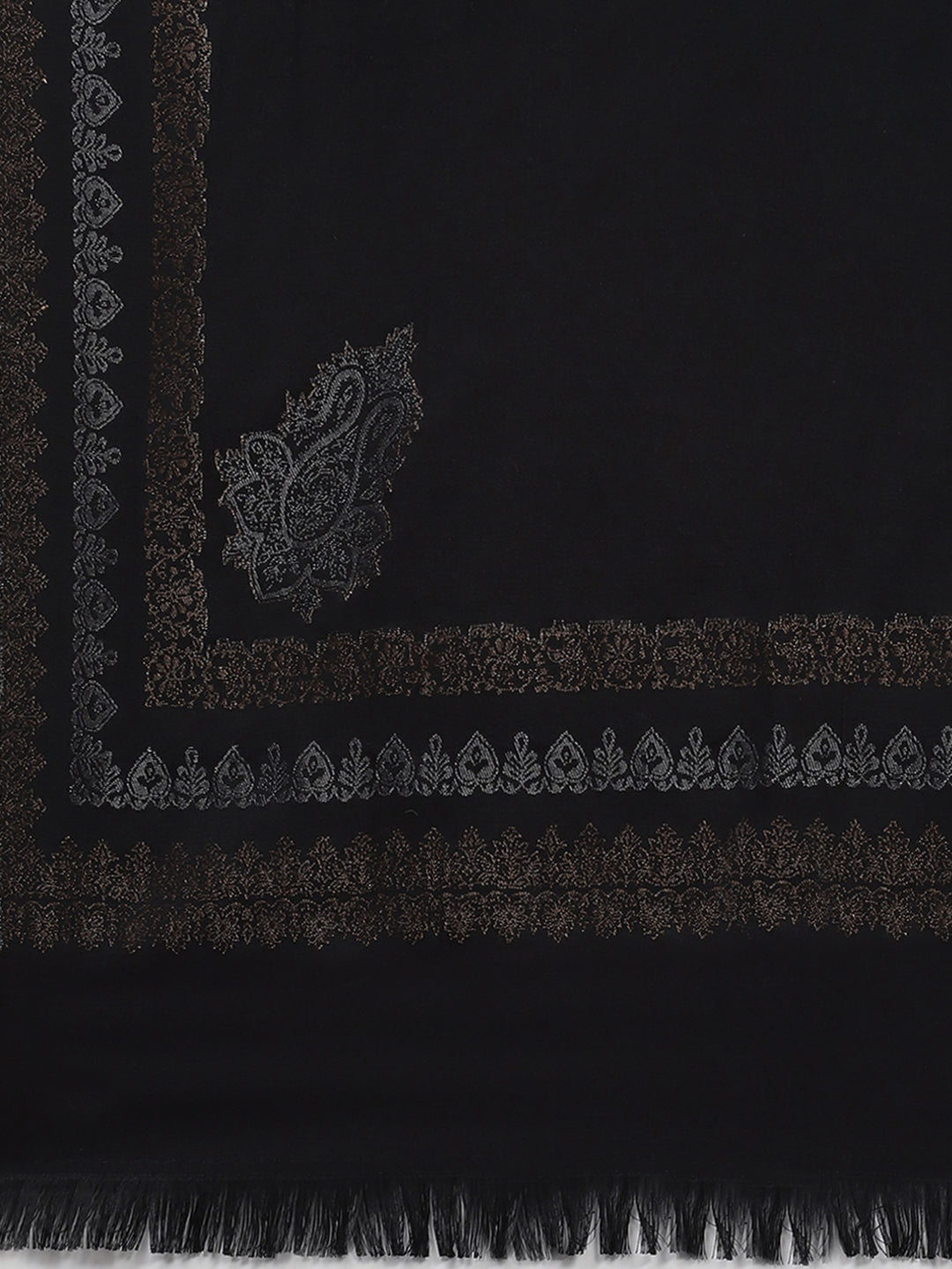 Women Black Self Design Shawl