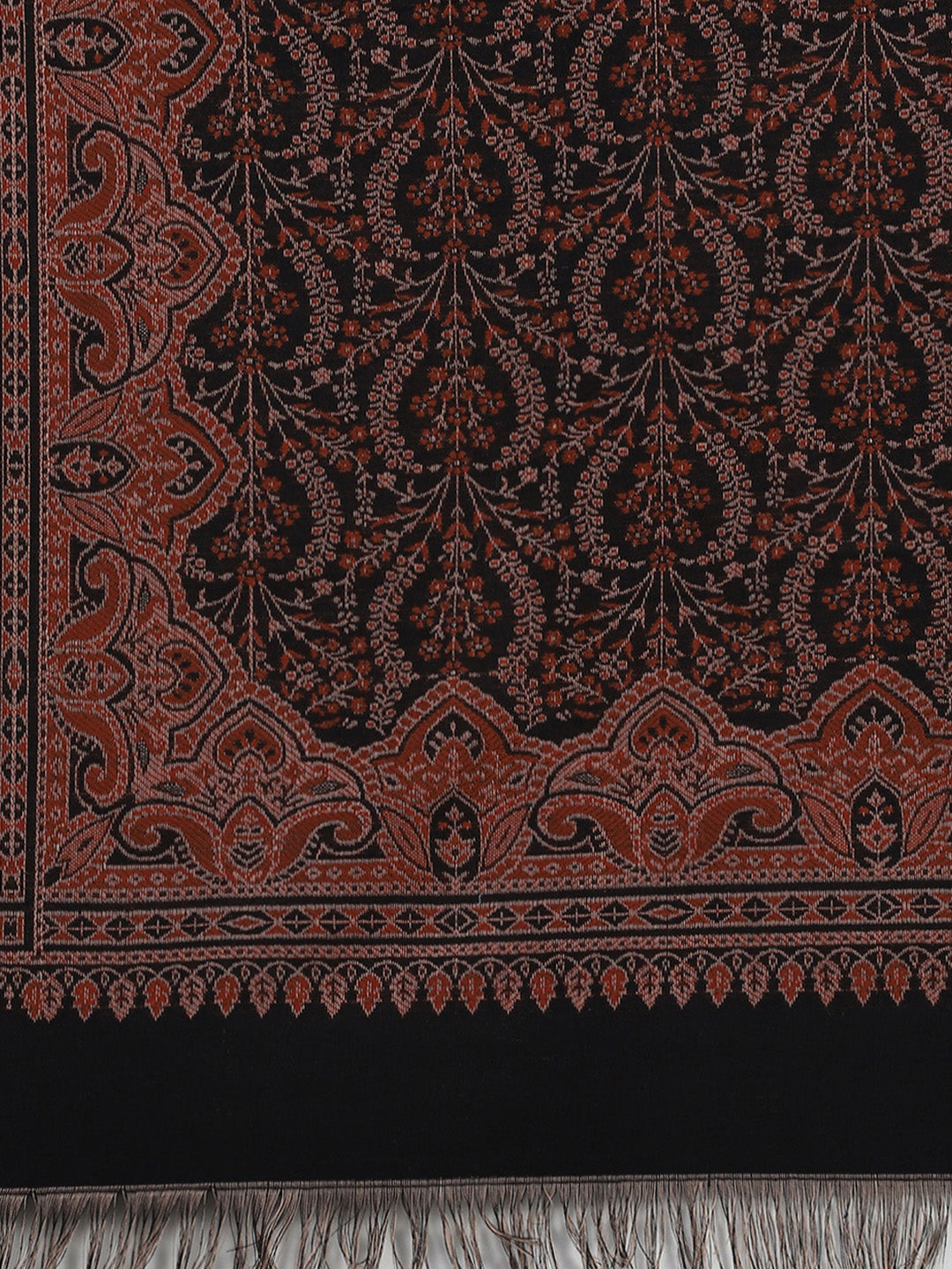 Women Black Self Design Shawl