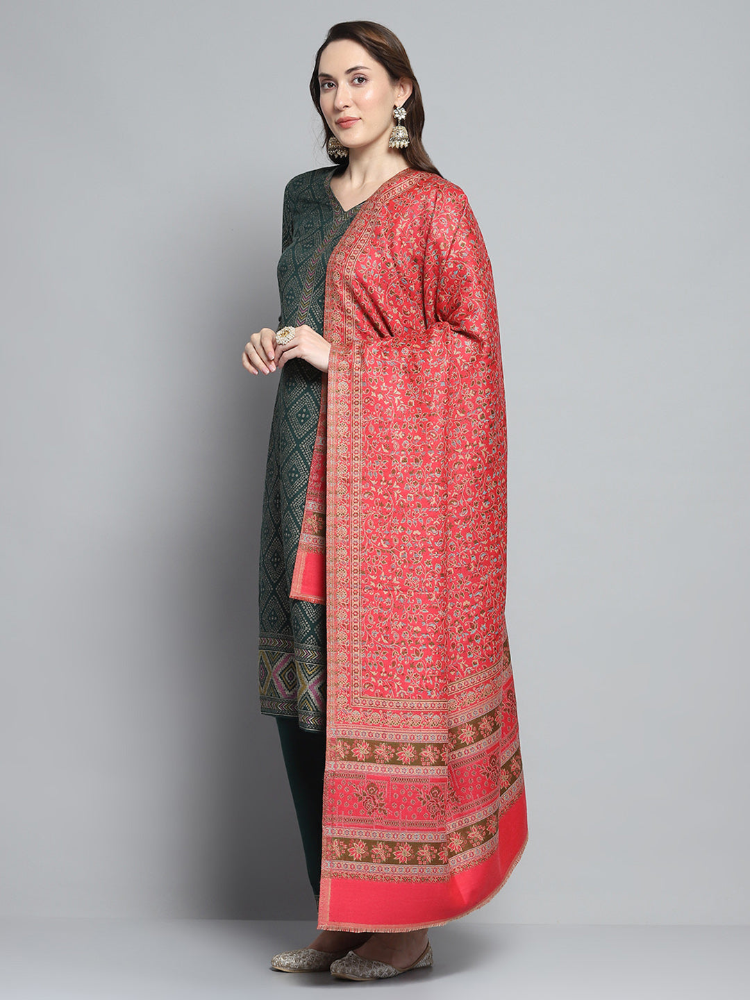 Women Multicolor Self Design Shawl