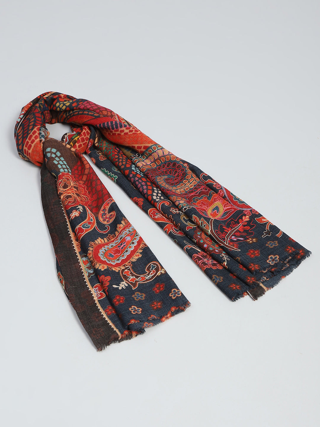 Women Multicolor Self Design Reversible Shawl