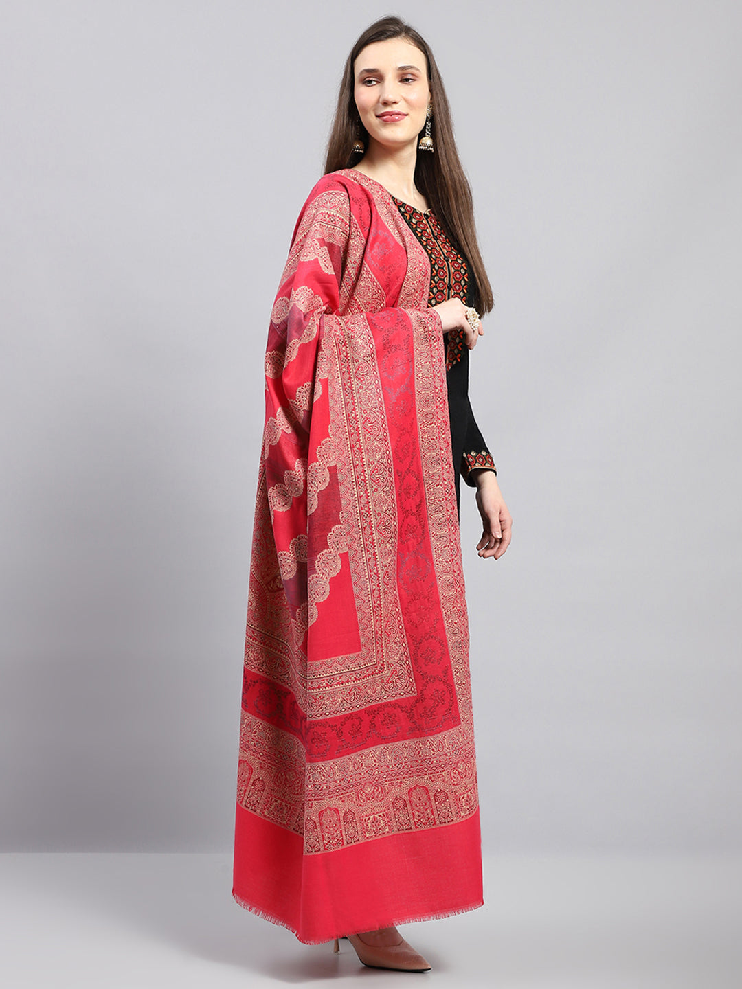 Women Multicolor Self Design Shawl