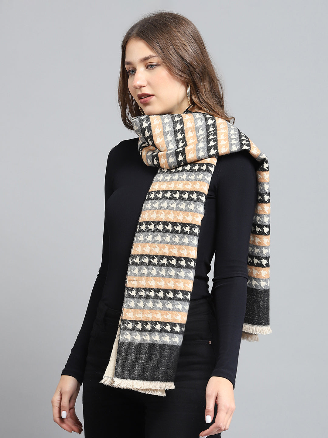 Women Multicolor Self Design Stole