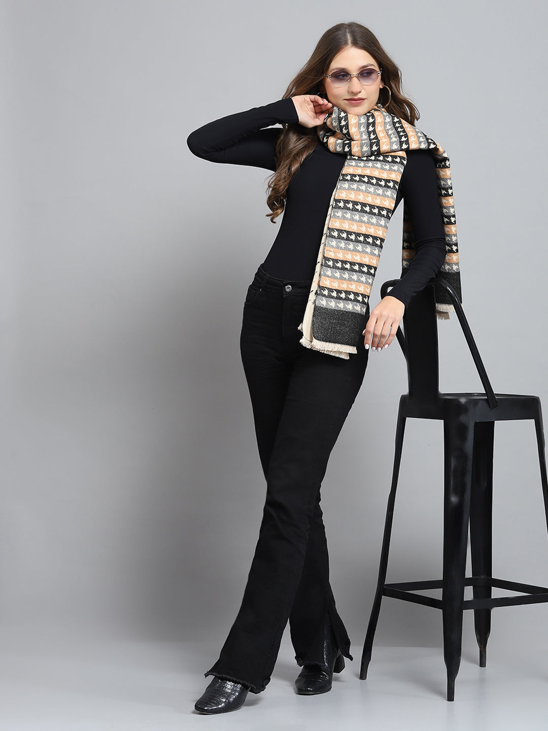 Women Multicolor Self Design Stole