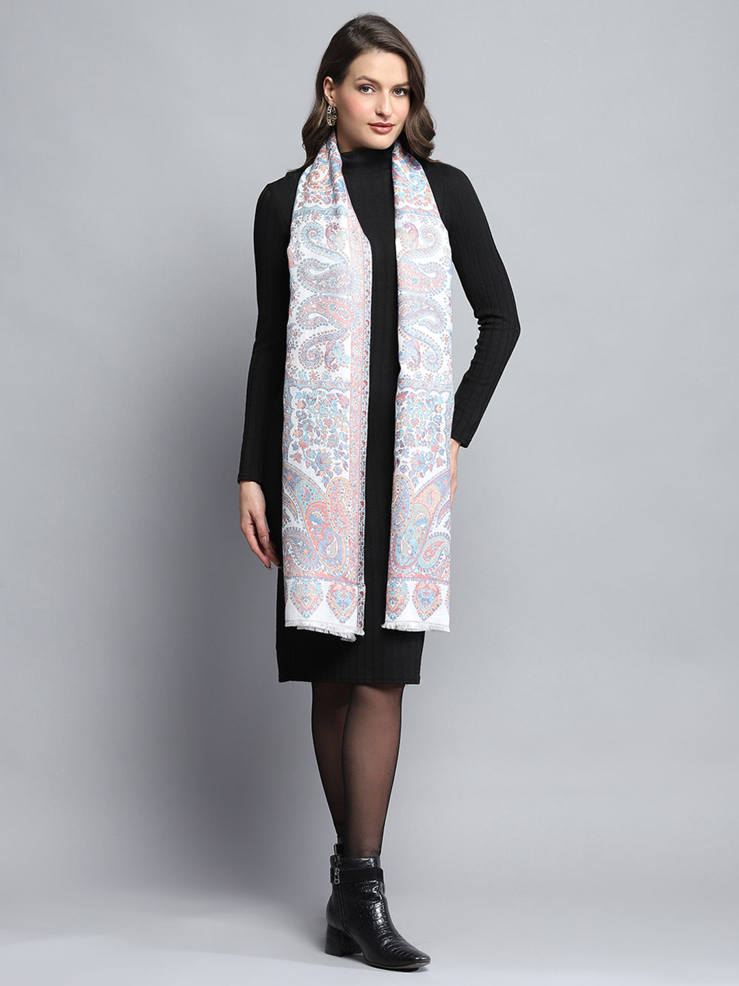 Women Multicolor Self Design Stole