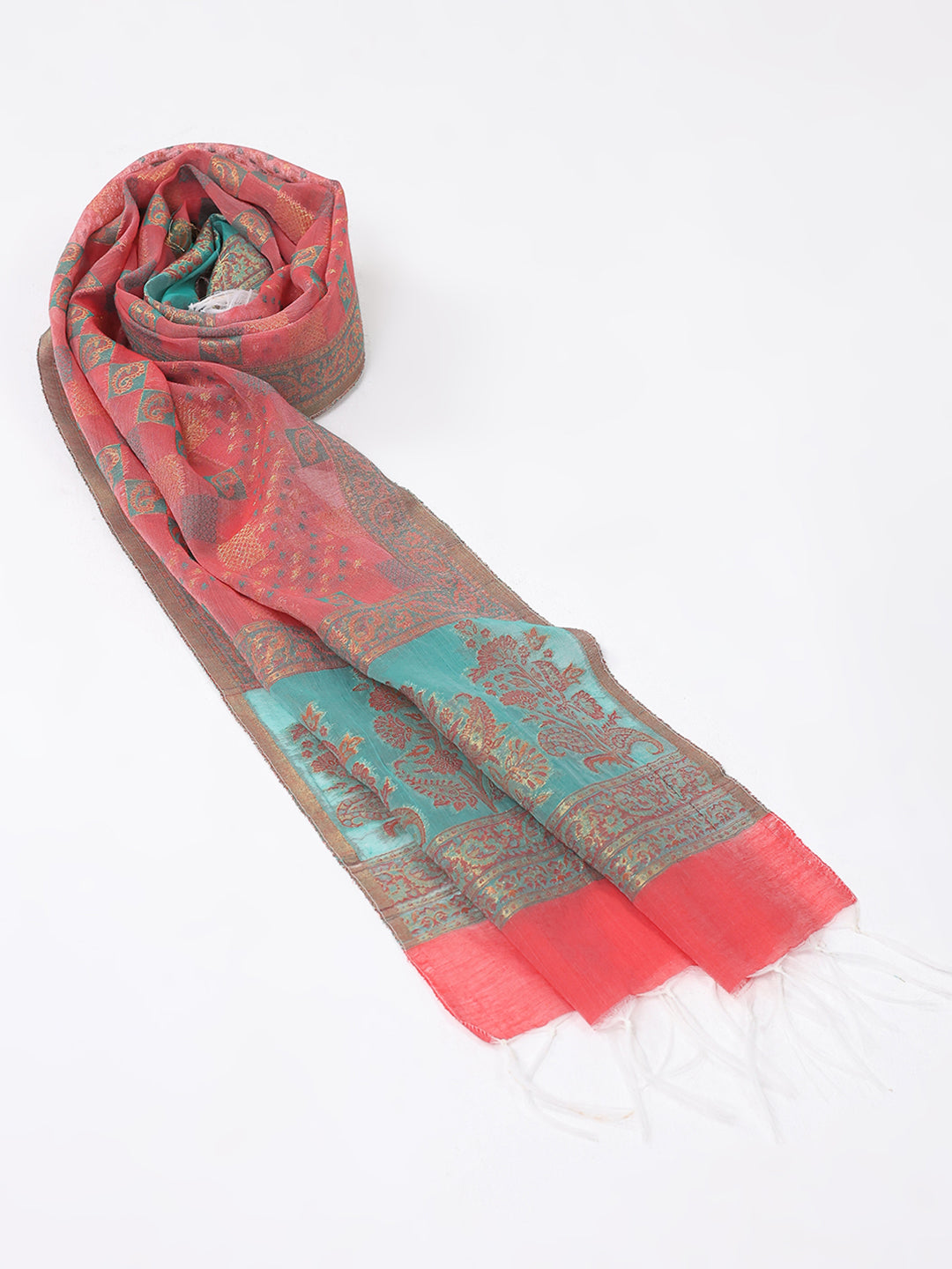 Women Multicolor Self Design Wool Stole