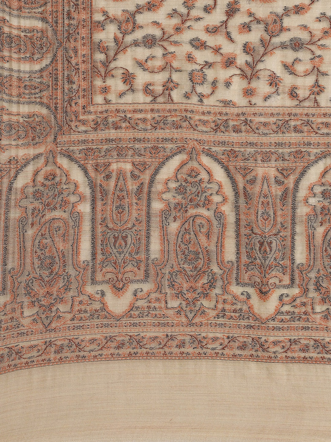 Women Brown Self Design Stole