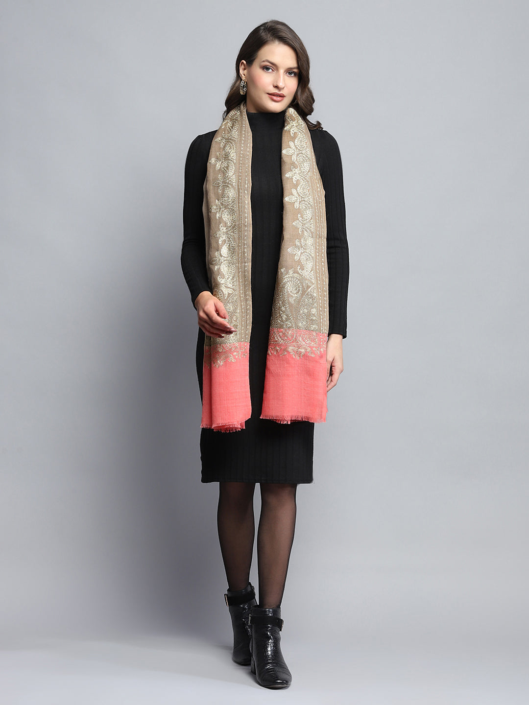 Women Multicolor Self Design Stole