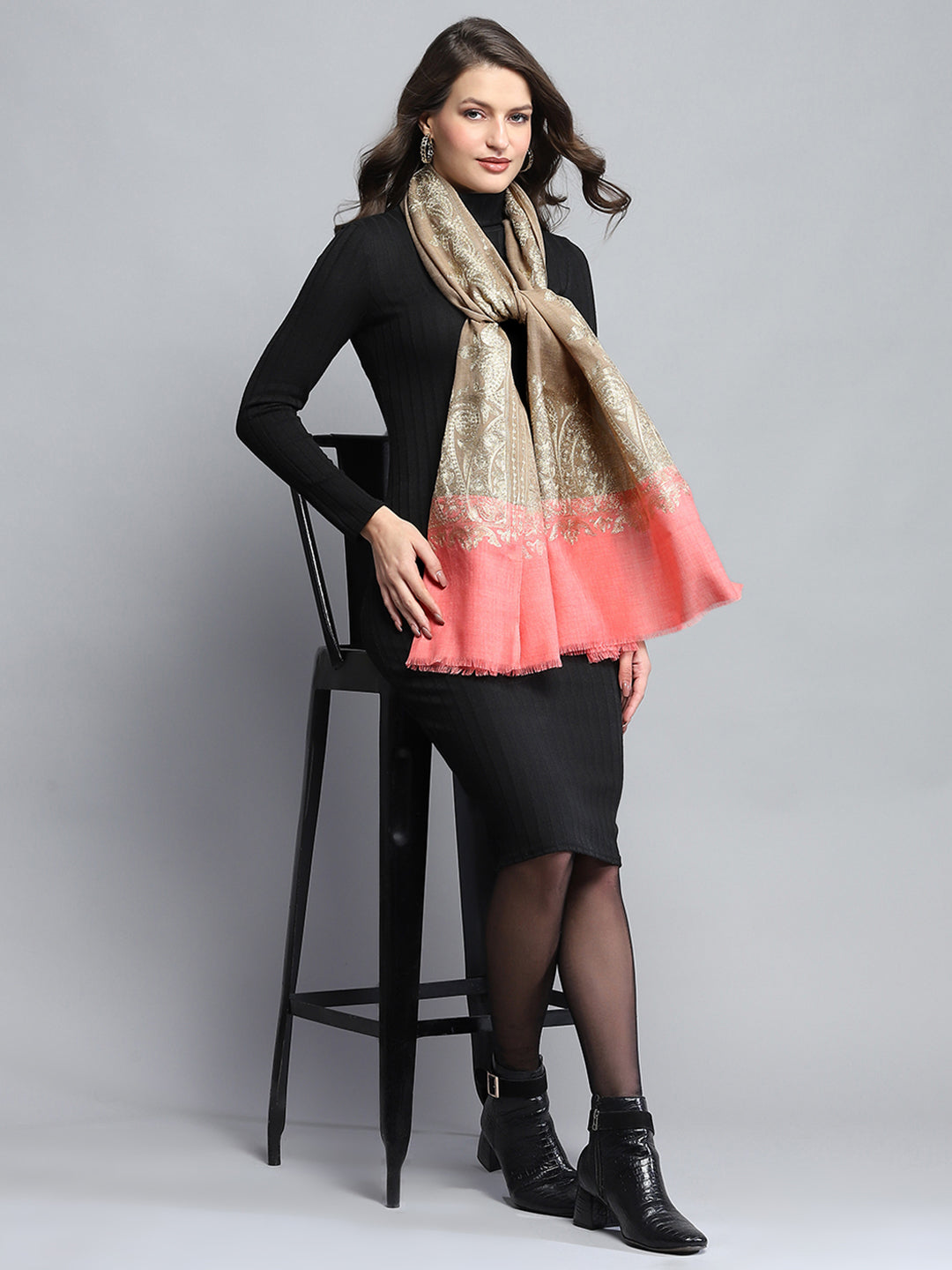 Women Multicolor Self Design Stole