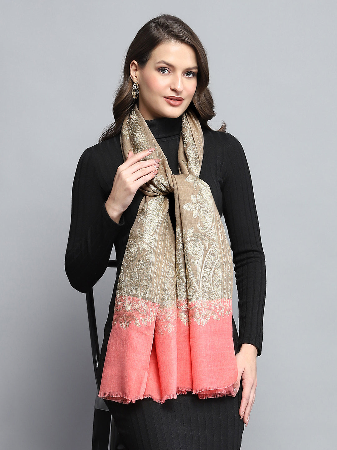 Women Multicolor Self Design Stole