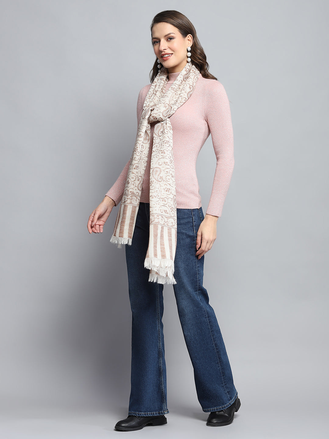 Women Multicolor Self Design Stole