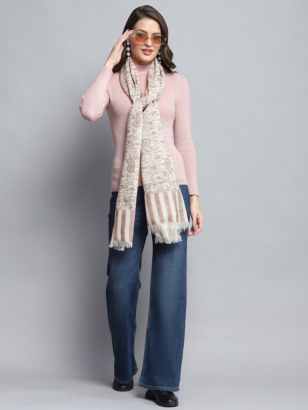 Women Multicolor Self Design Stole