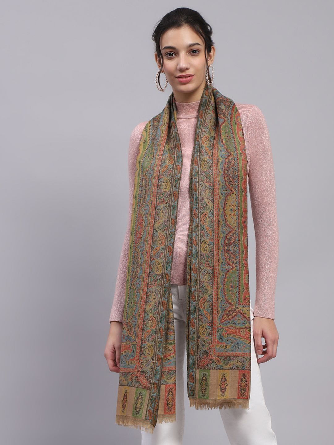 Women Multicolor Self Design Stole