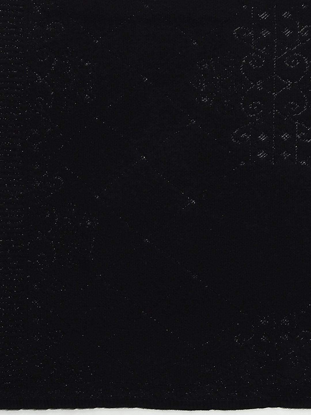 Women Black Self Design Stole