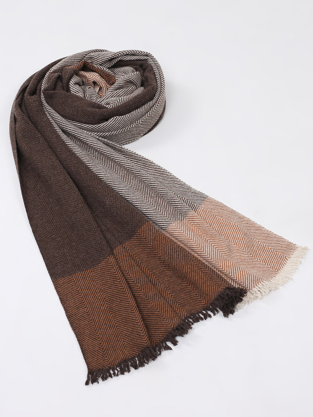 Women Multicolor Self Design Wool Stole