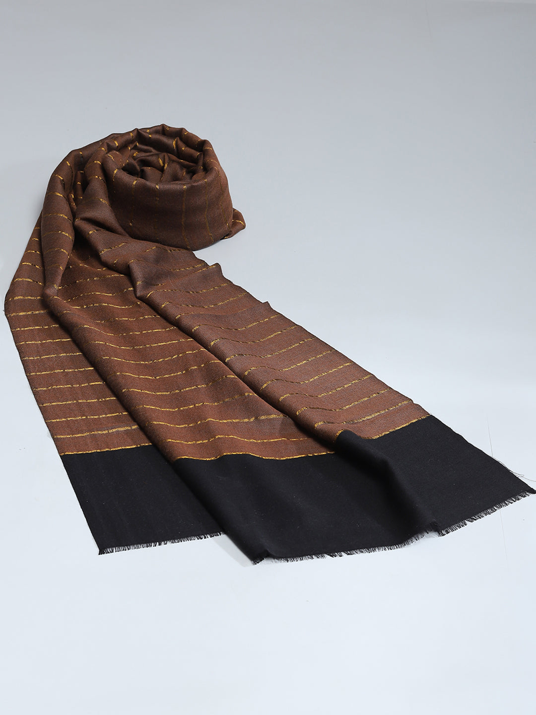 Women Brown Self Design Stole