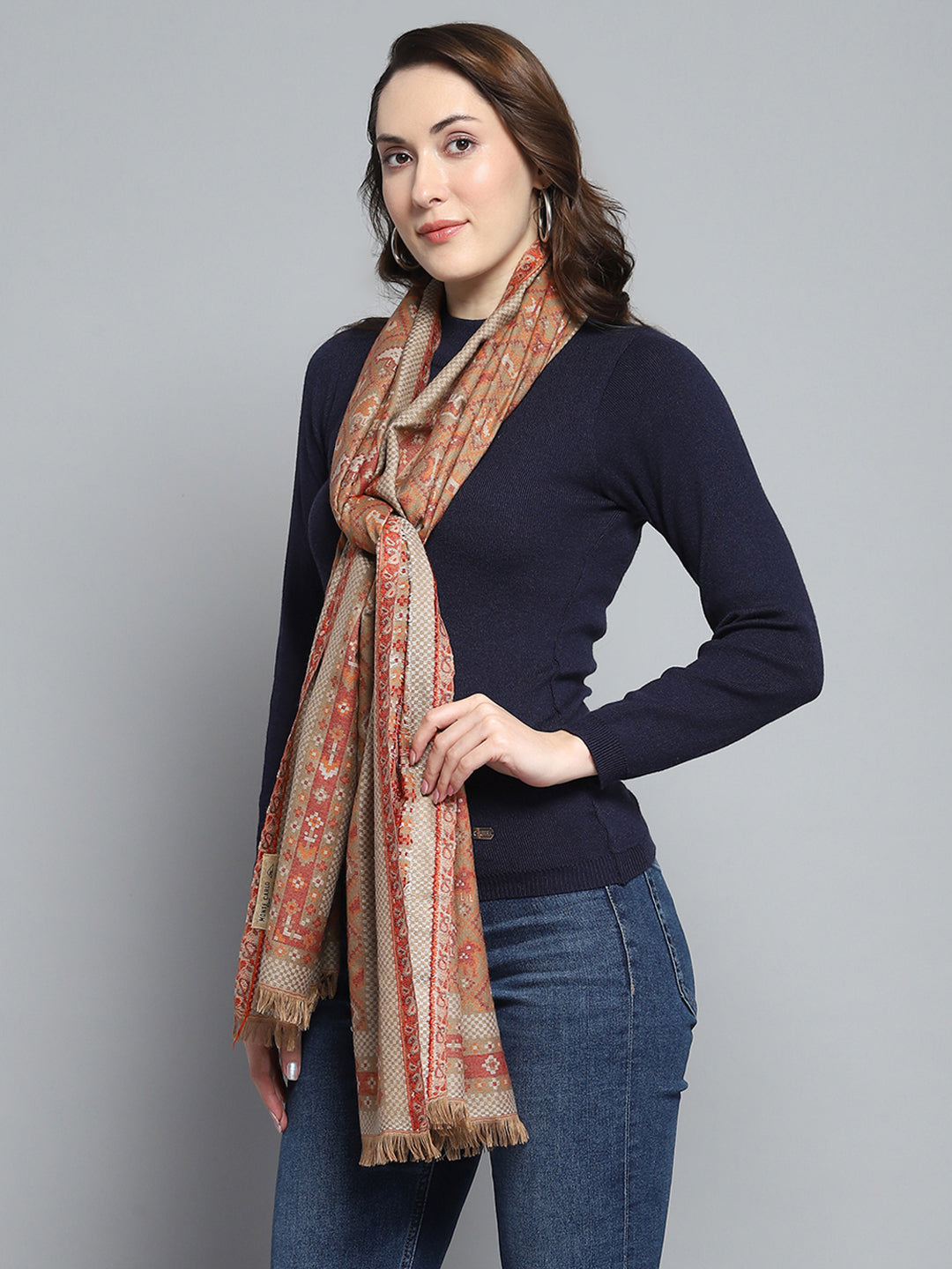 Women Multicolor Self Design Stole