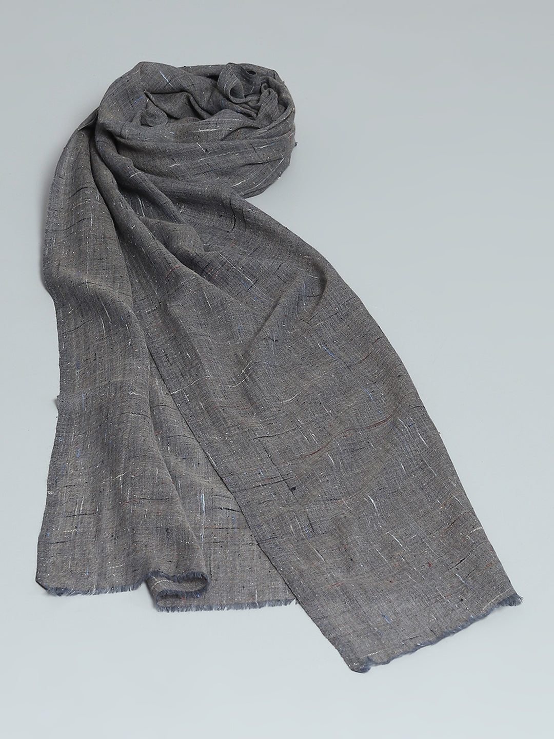 Women Grey Self Design Stole