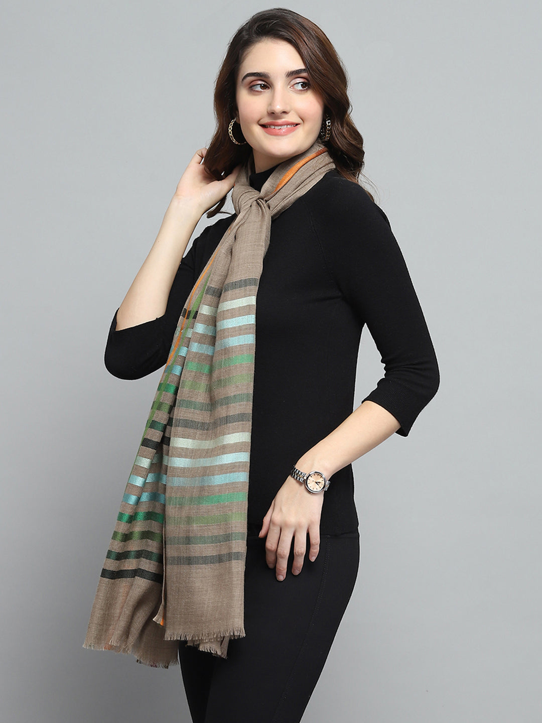 Women Multicolor Self Design Stole