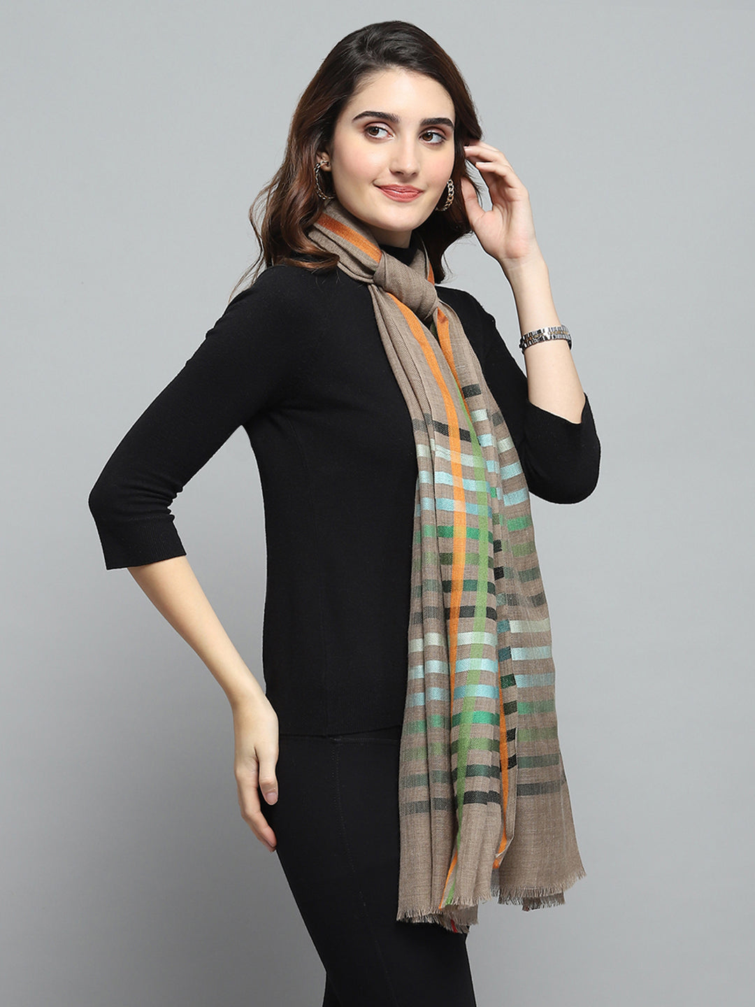 Women Multicolor Self Design Stole