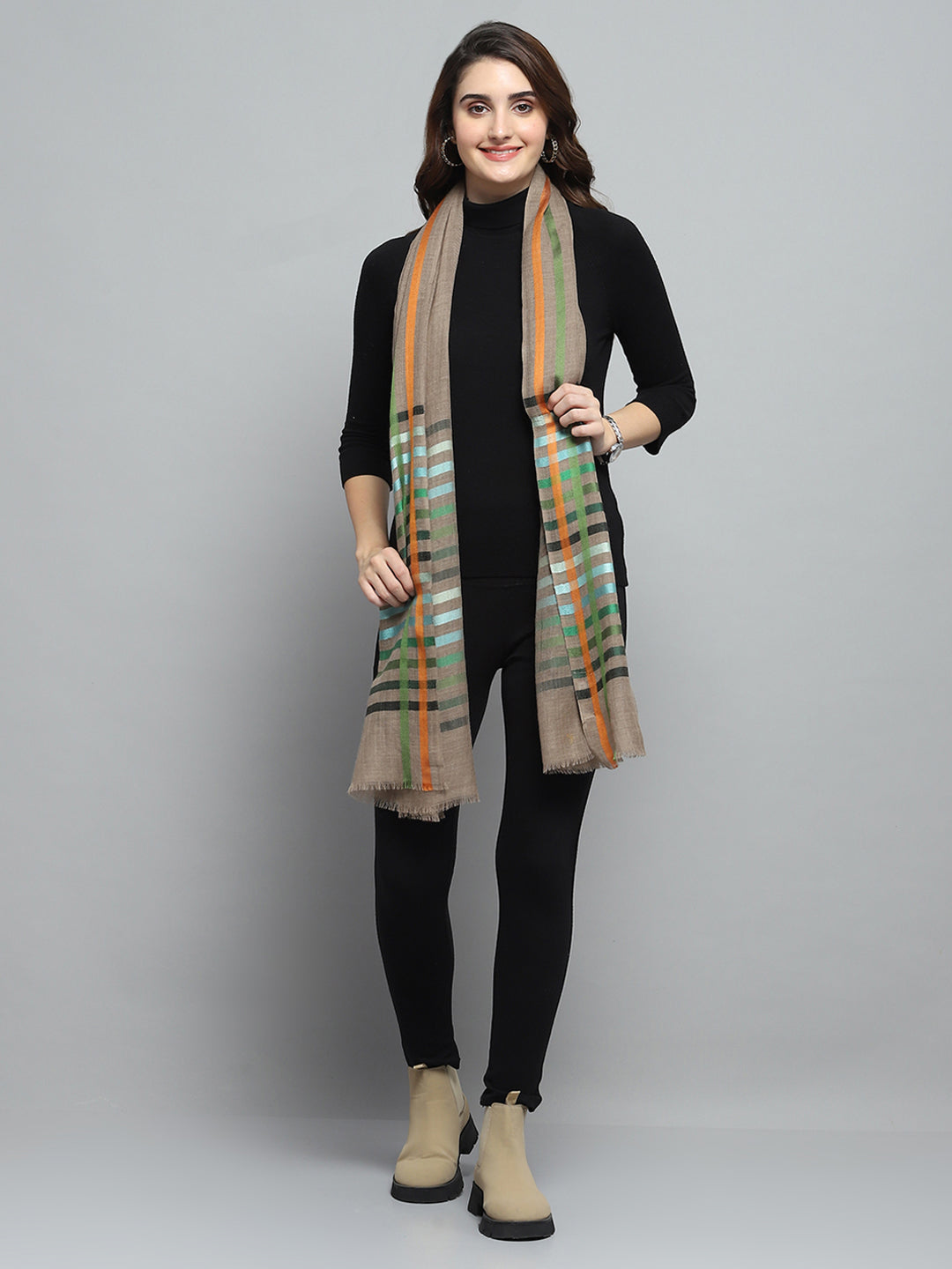 Women Multicolor Self Design Stole