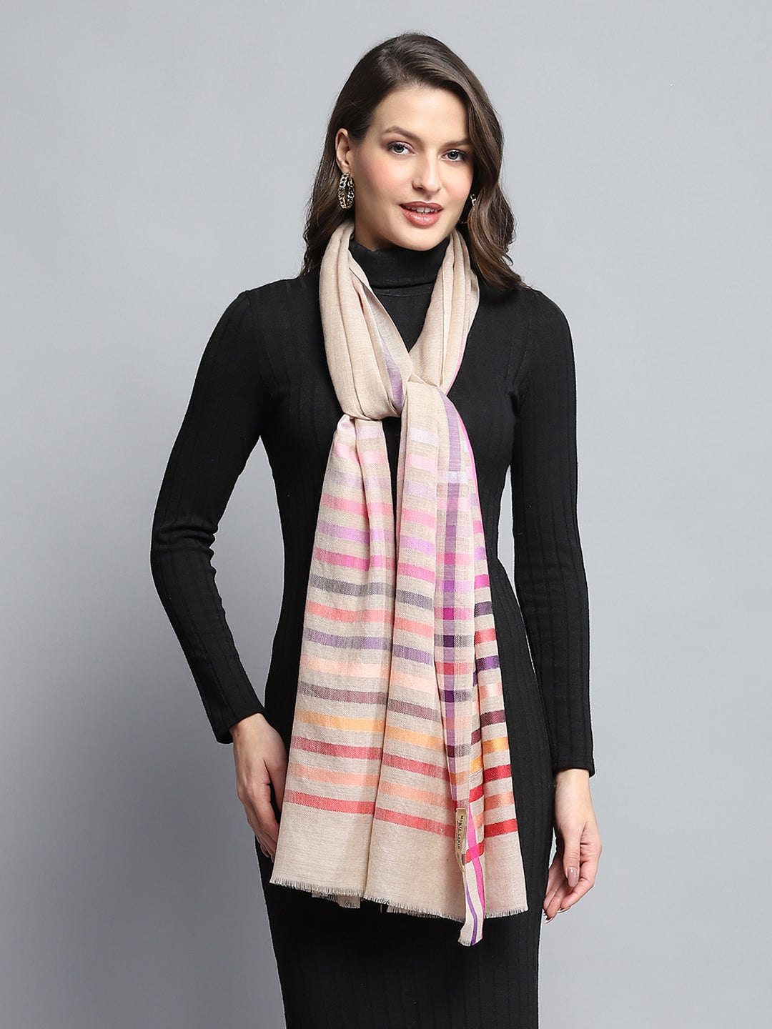 Women Multicolor Self Design Stole