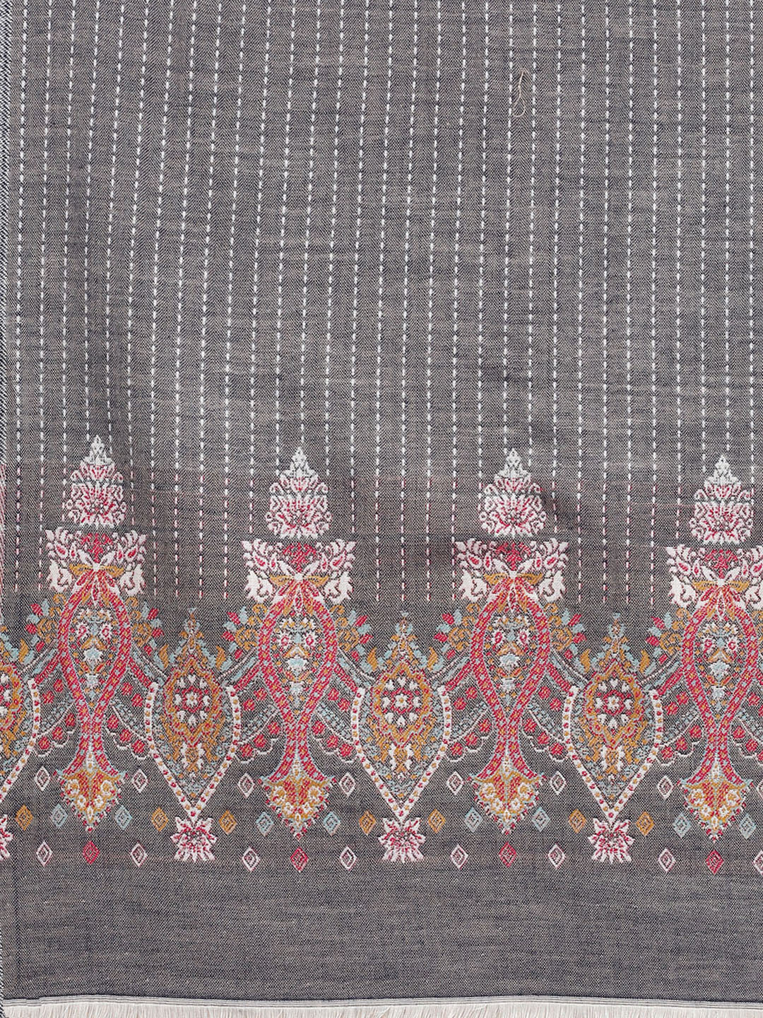 Women Grey Self Design Stole