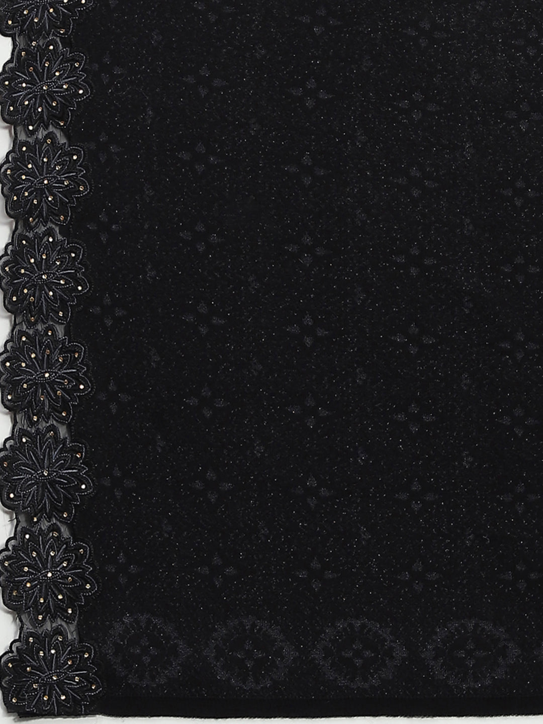 Women Black Self Design Stole