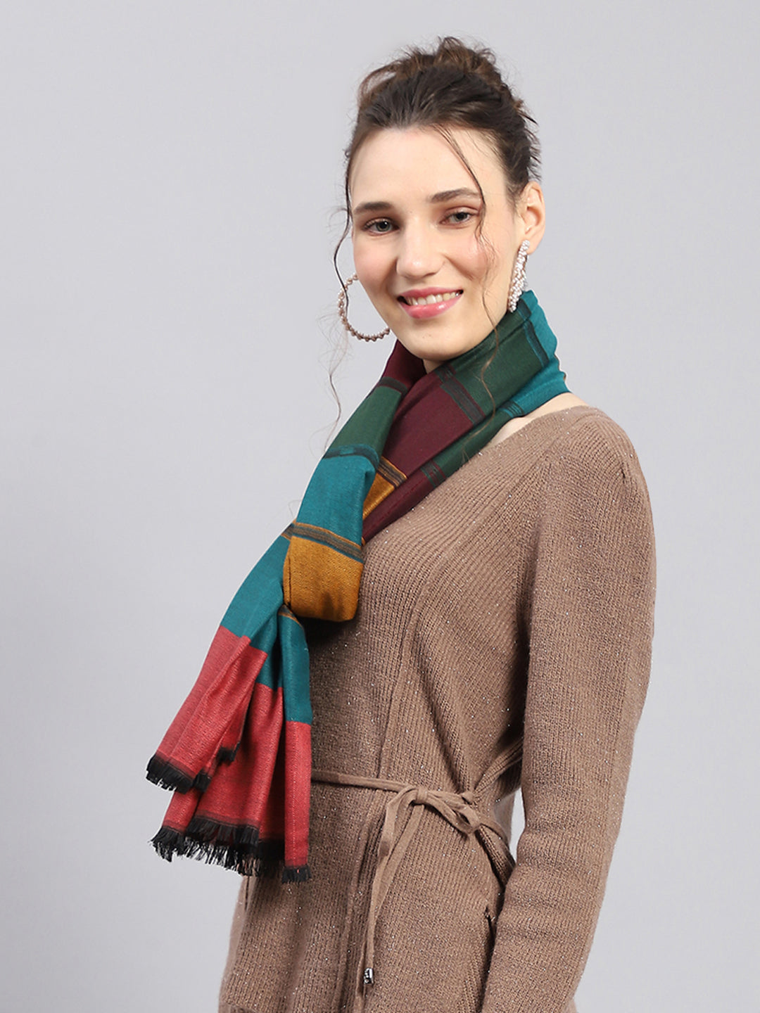 Women Multicolor Self Design Stole