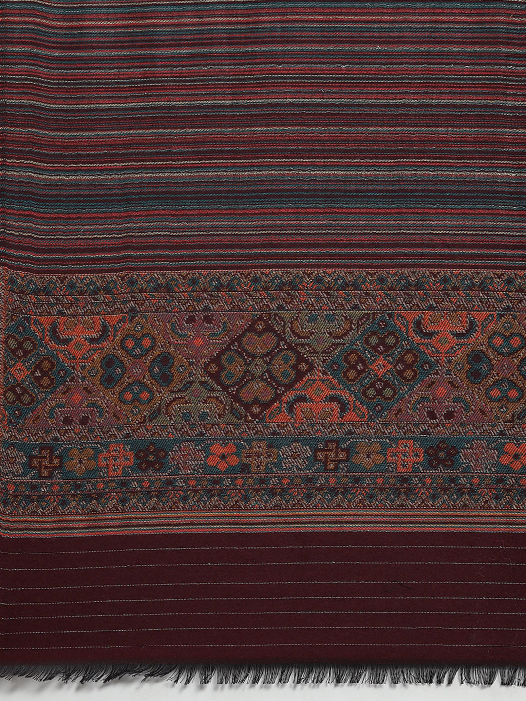 Women Maroon Self Design Stole