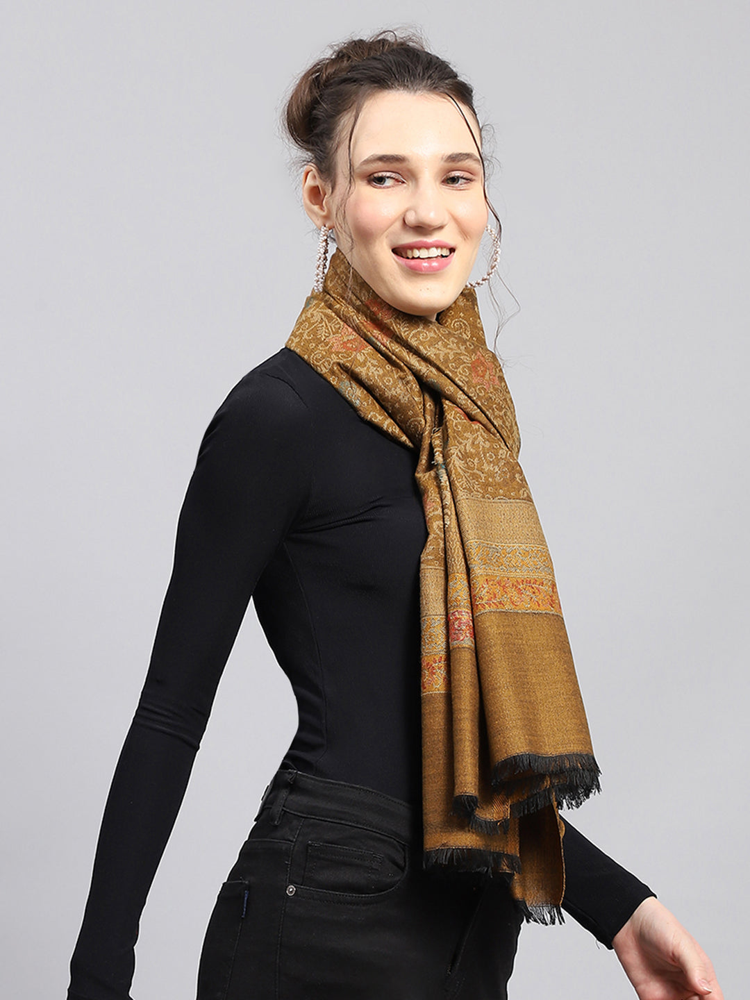 Women Multicolor Self Design Stole