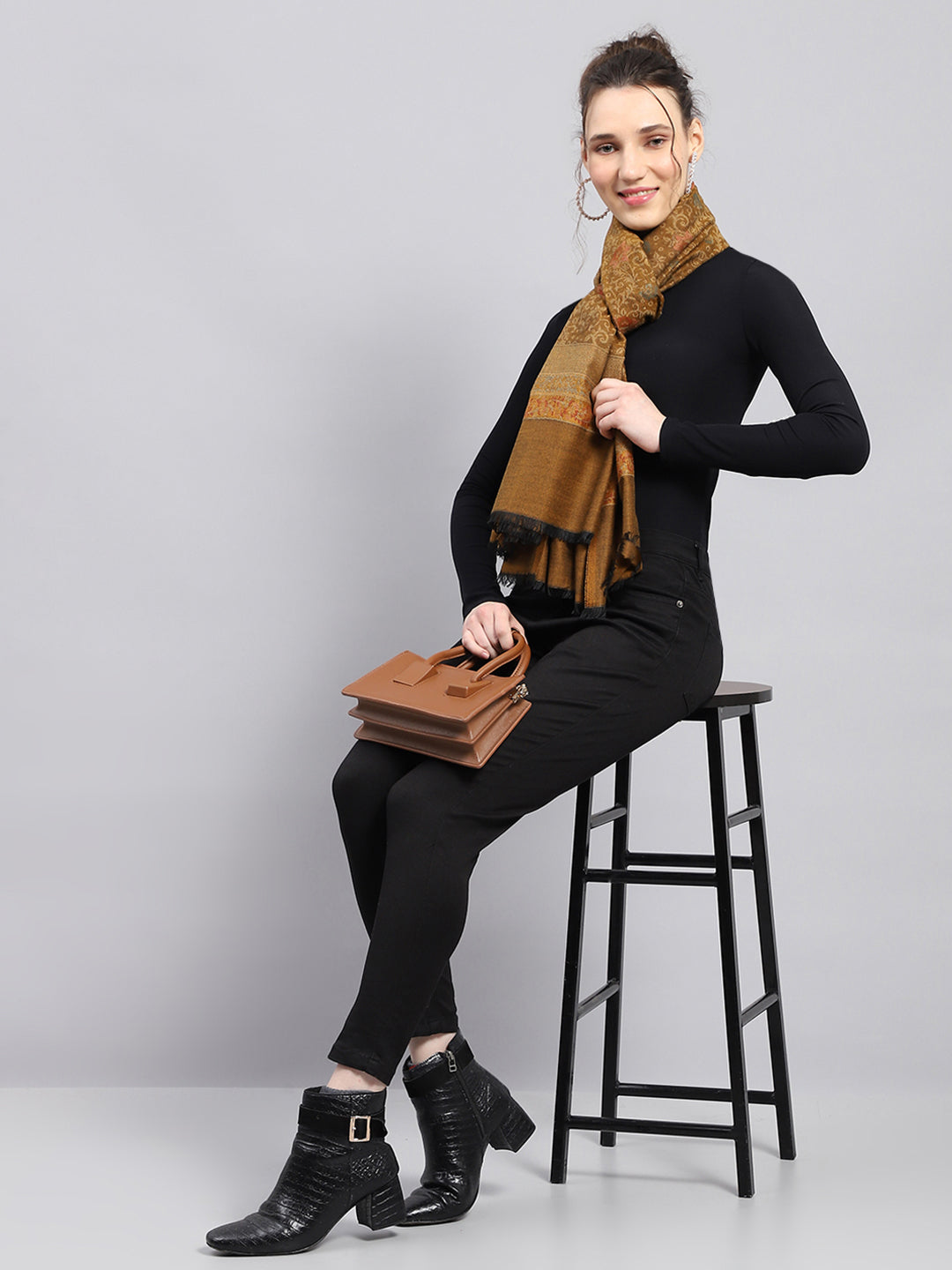 Women Multicolor Self Design Stole