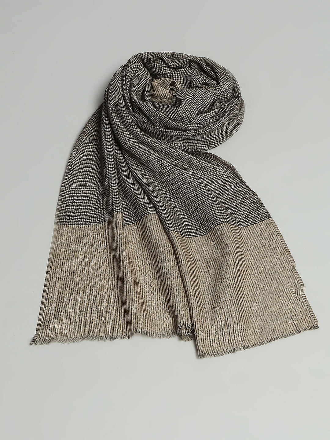 Women Grey Self Design Stole