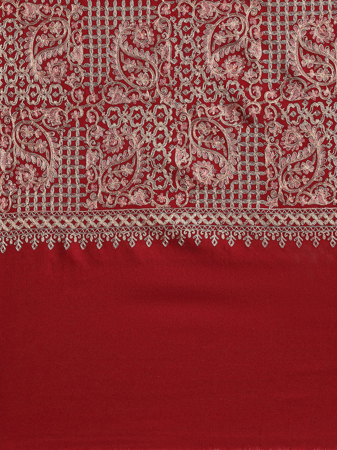 Women Maroon Self Design Stole