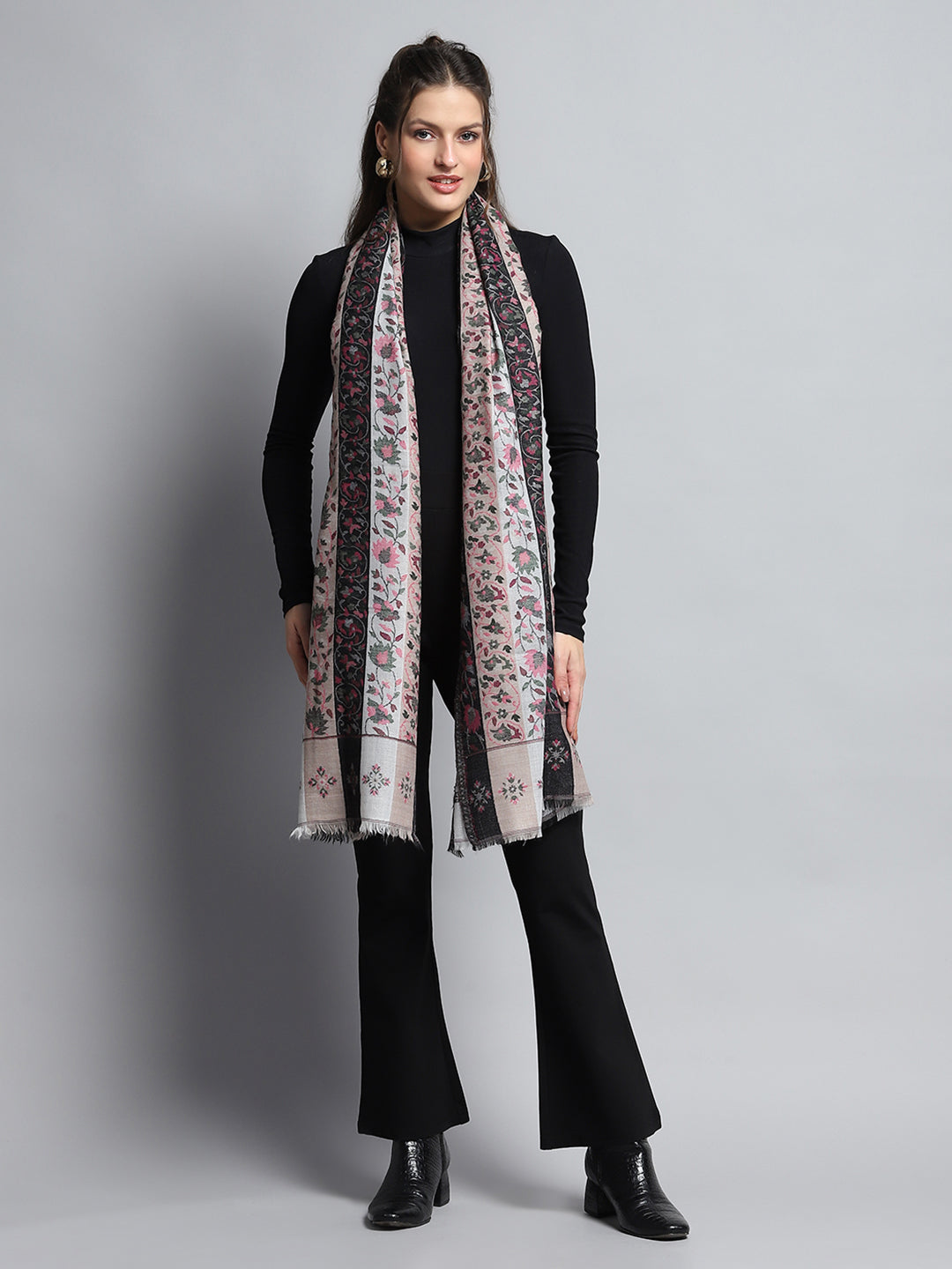 Women Multicolor Self Design Stole