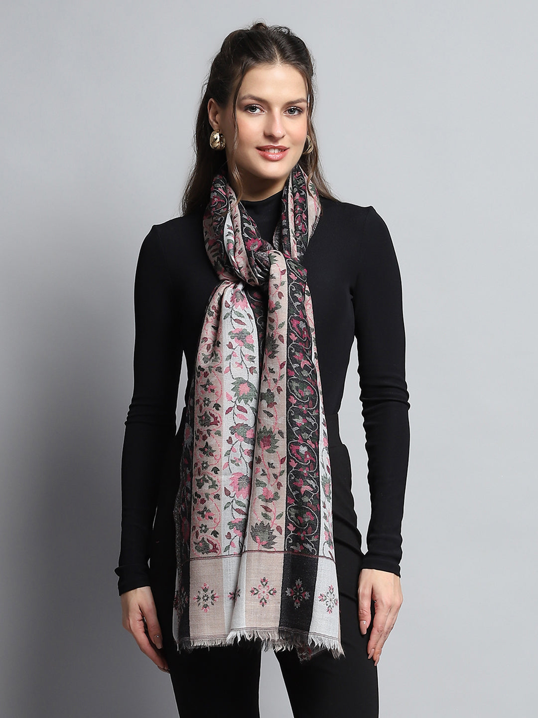 Women Multicolor Self Design Stole