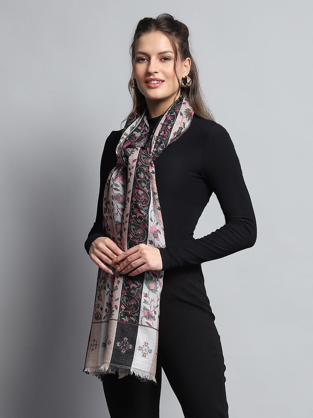 Women Multicolor Self Design Stole