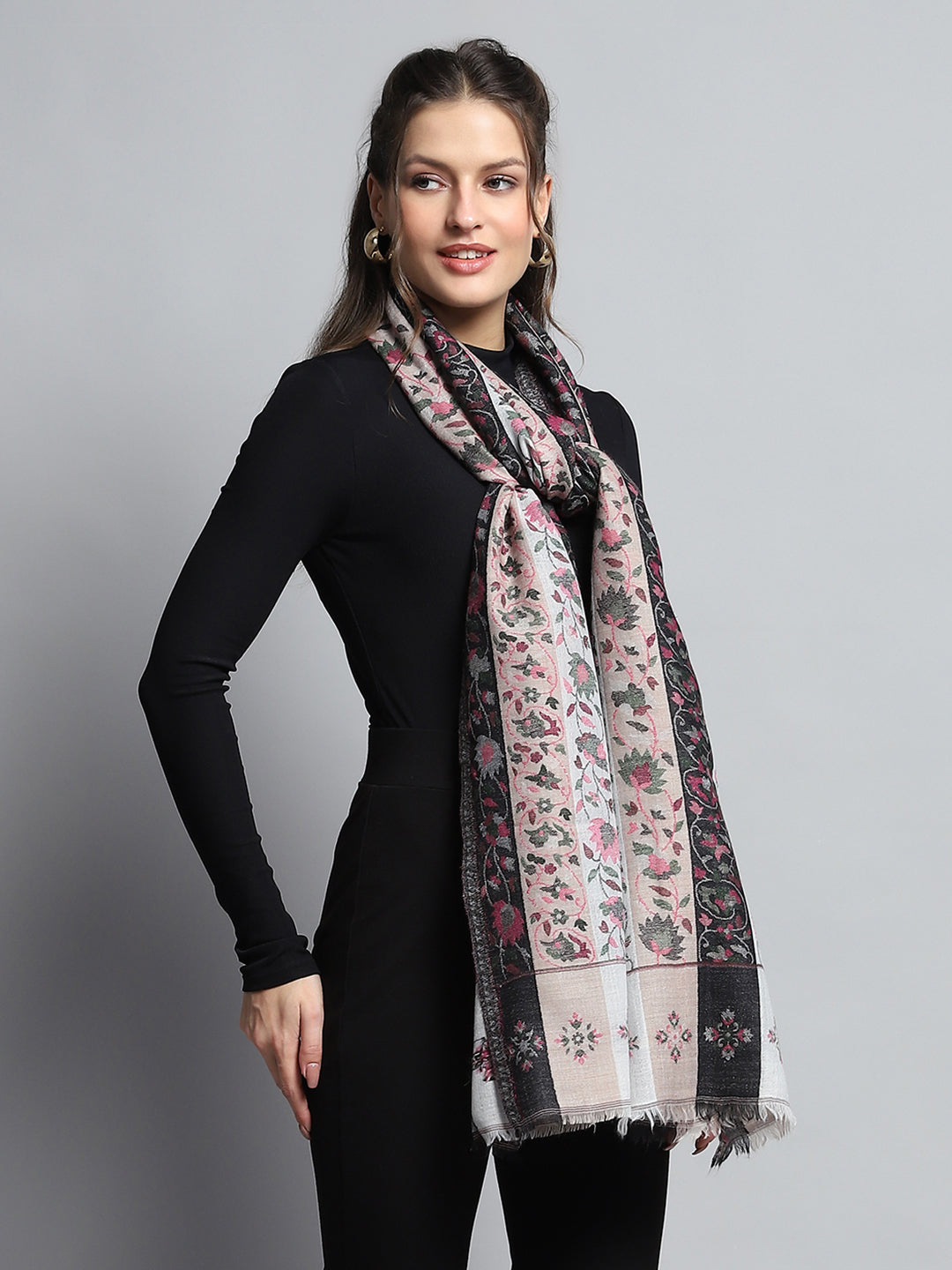 Women Multicolor Self Design Stole