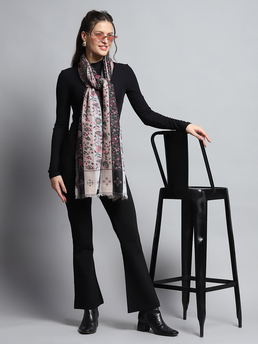 Women Multicolor Self Design Stole