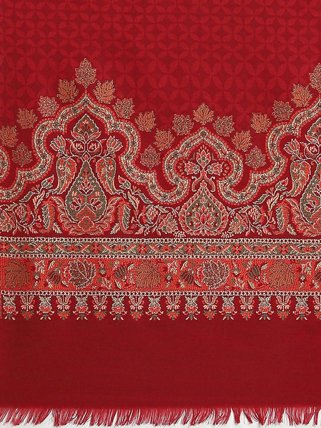 Women Maroon Self Design Stole