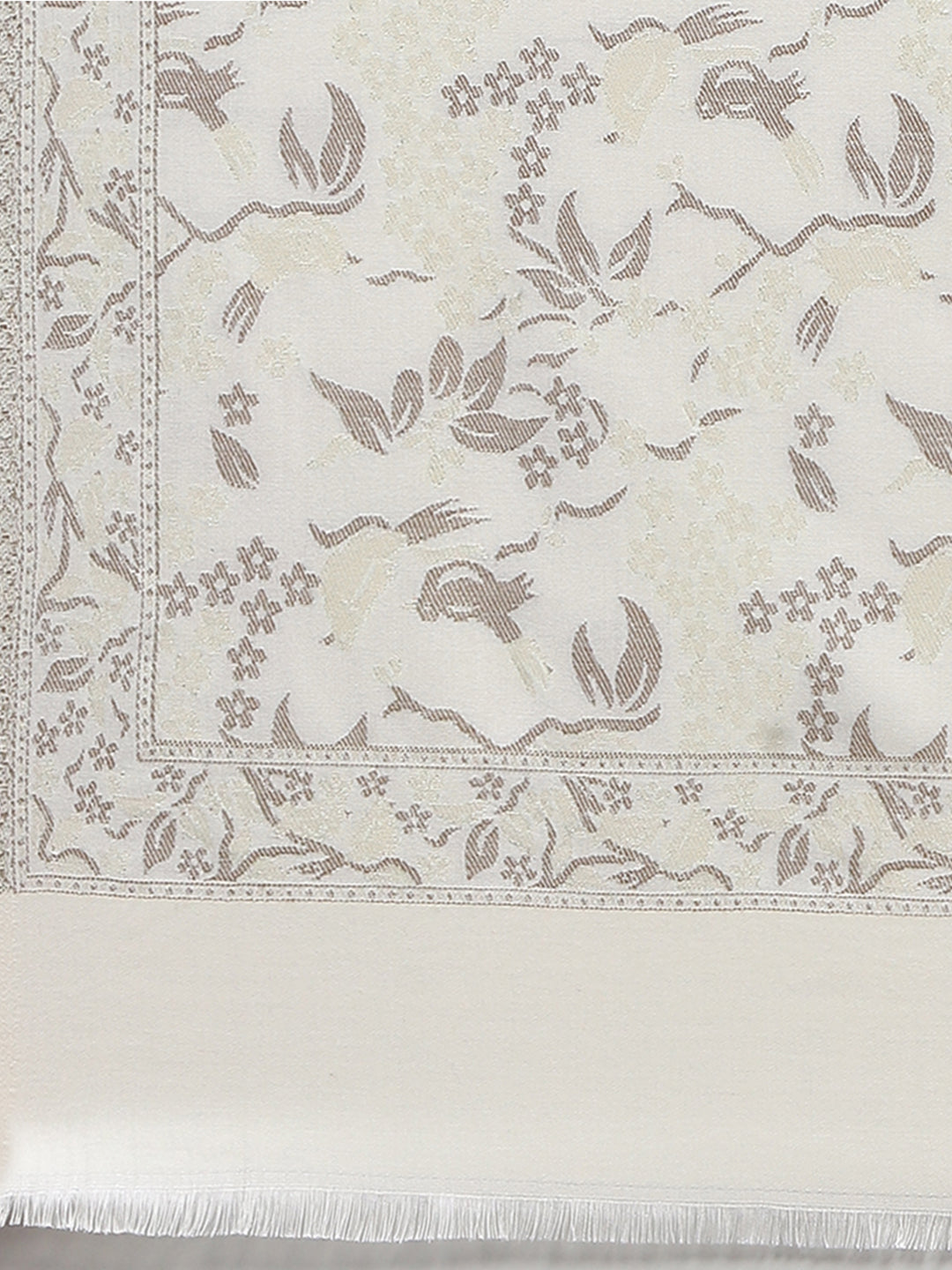 Women Cream Self Design Stole