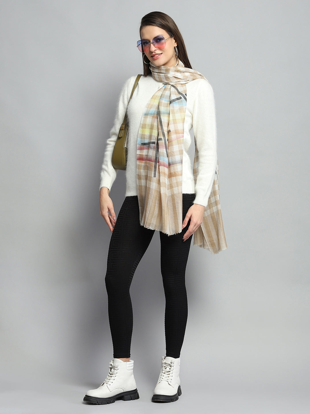 Women Multicolor Self Design Stole