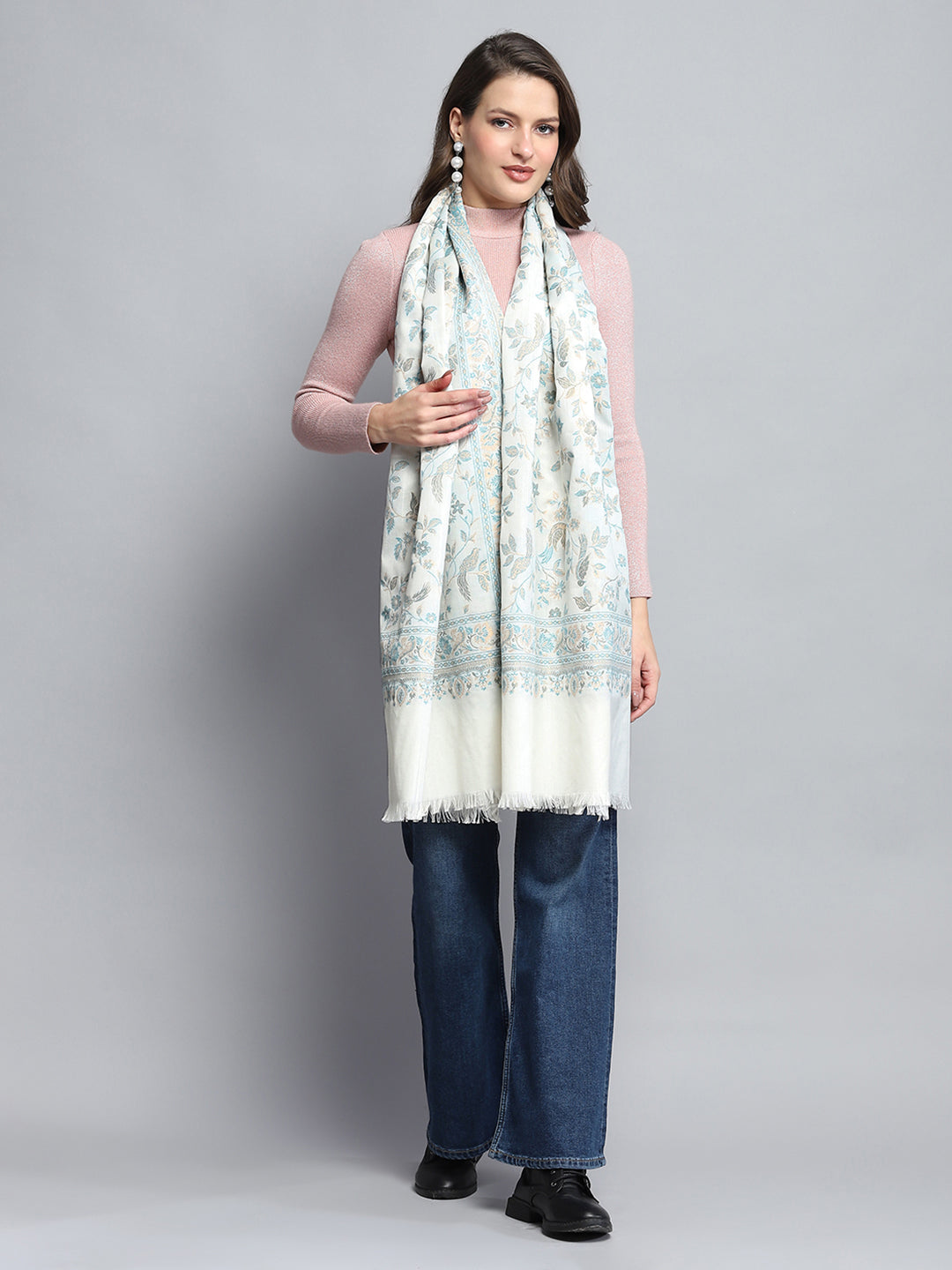 Women Multicolor Self Design Stole