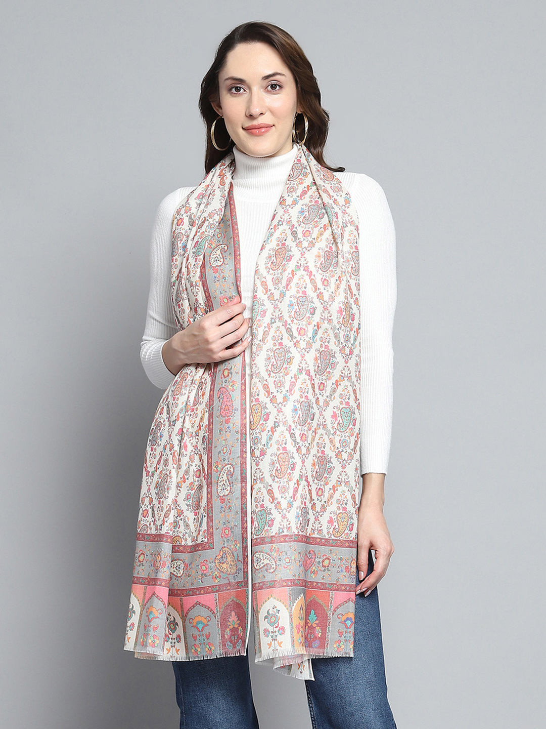 Women Multicolor Self Design Stole