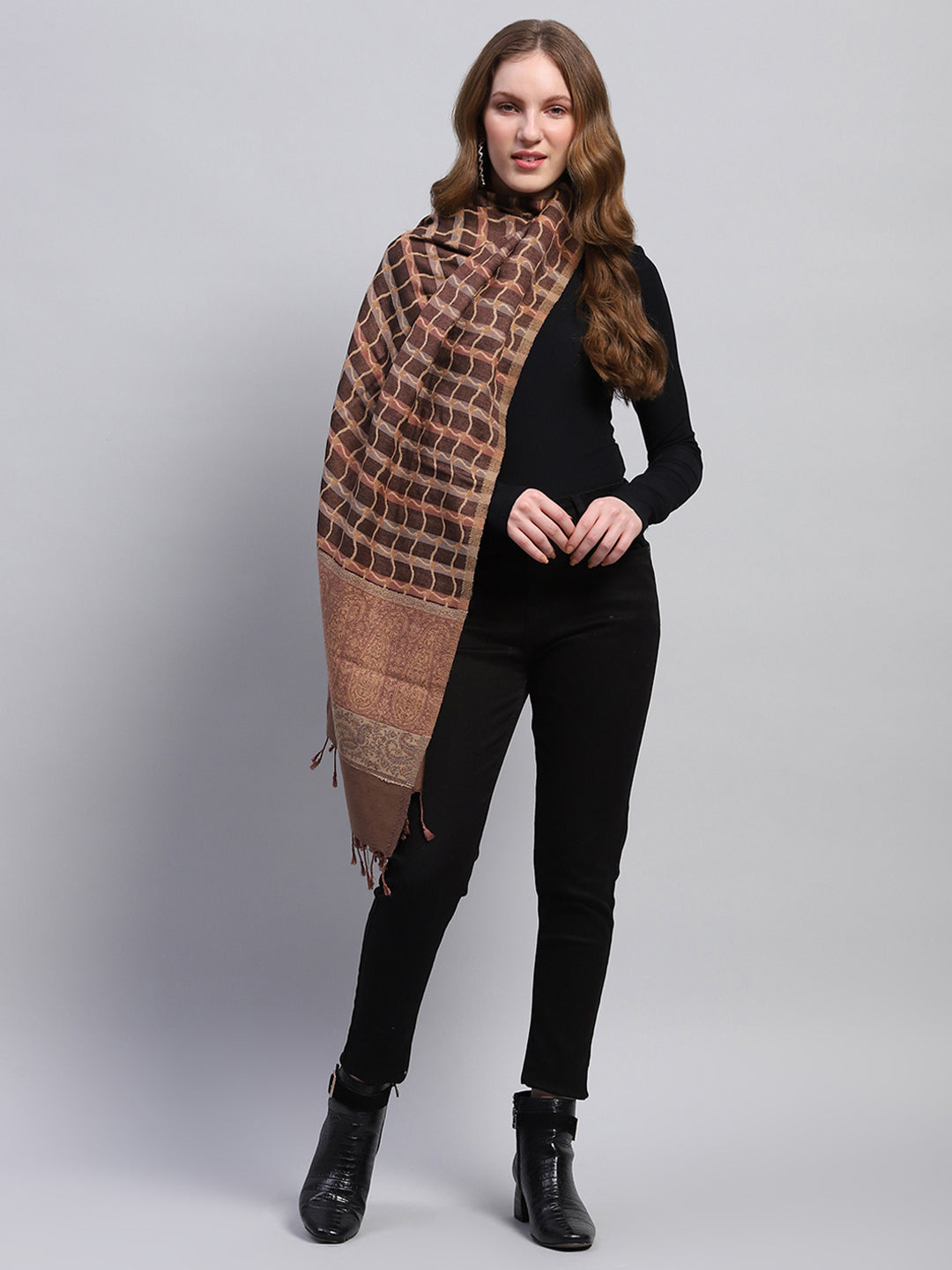 Women Multicolor Self Design Stole