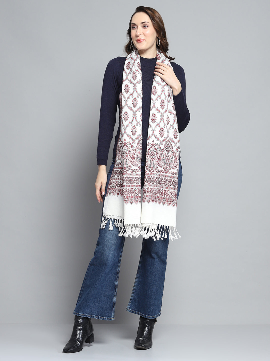 Women Multicolor Self Design Stole