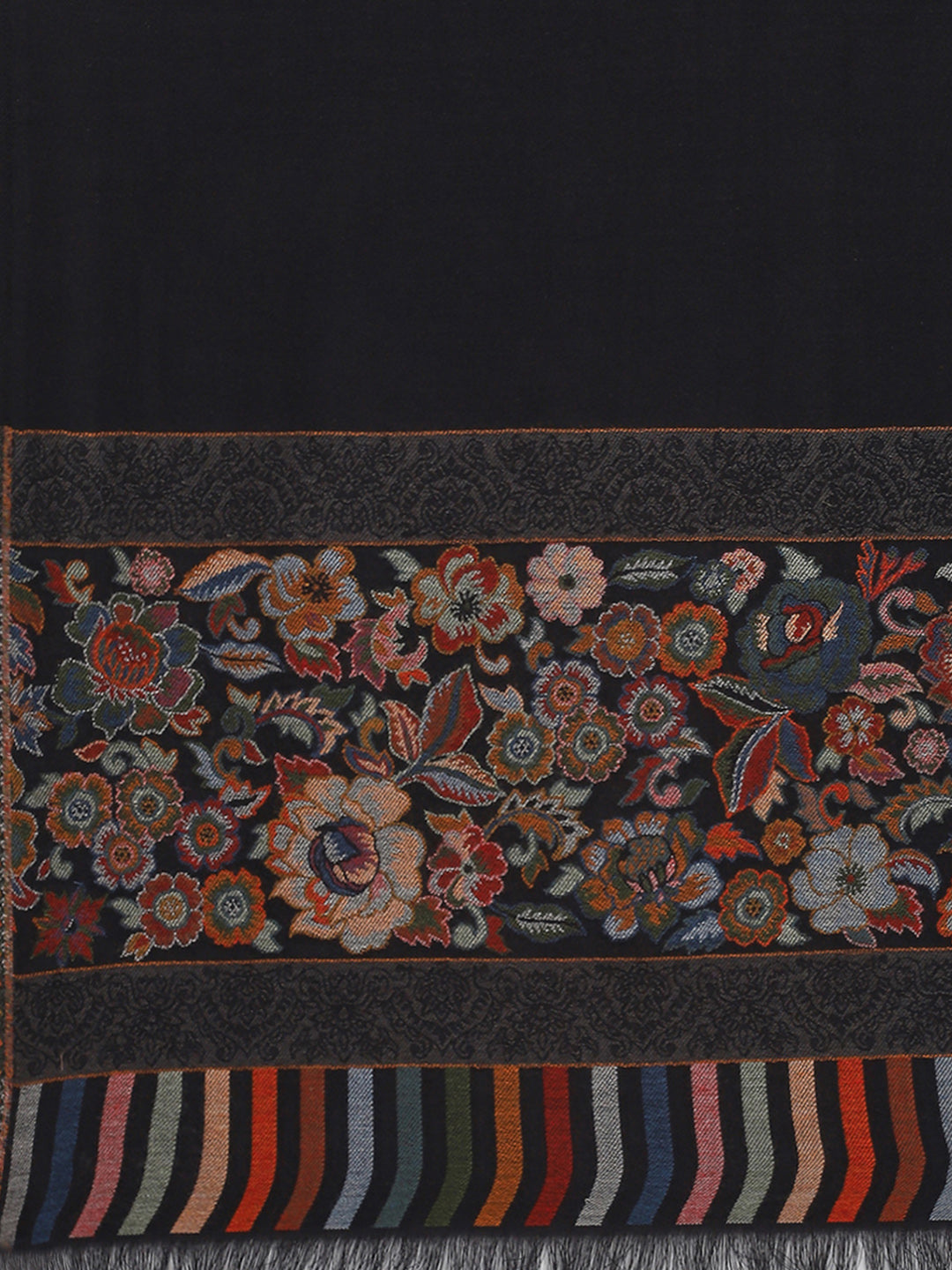 Women Black Self Design Stole