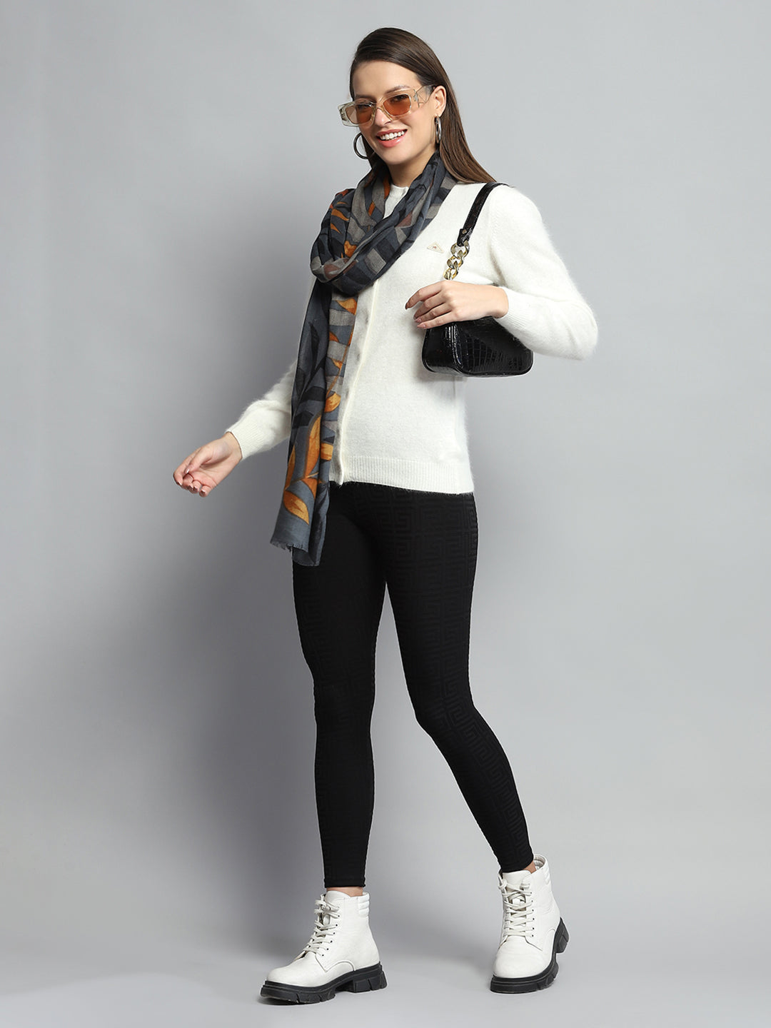 Women Multicolor Self Design Stole