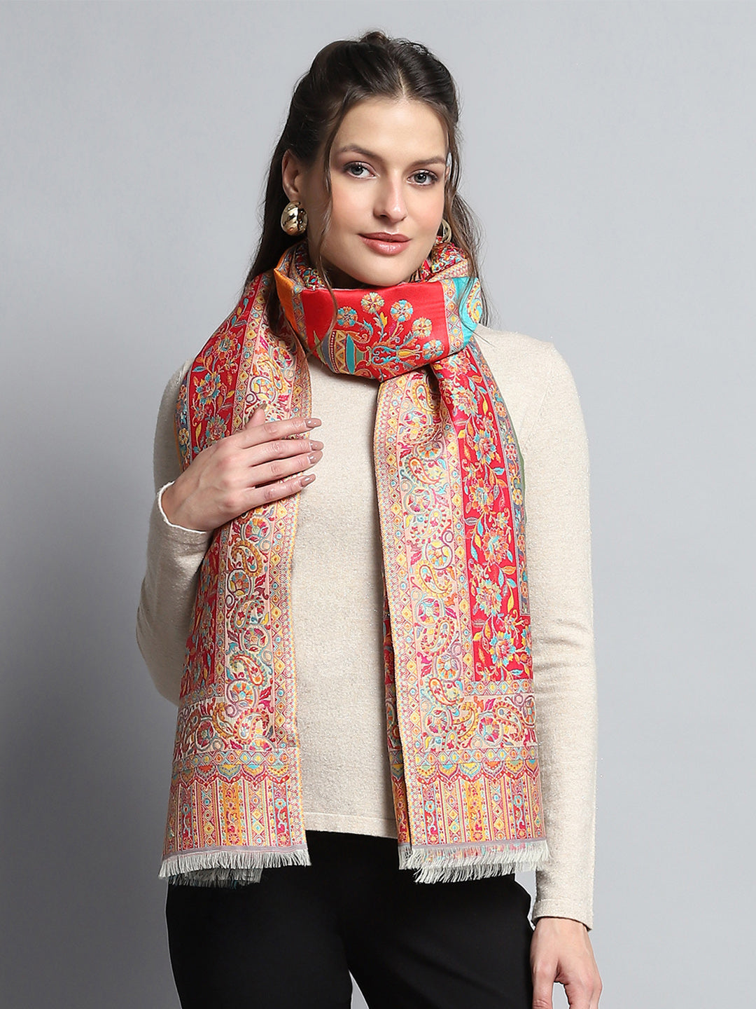 Women Multicolor Self Design Stole