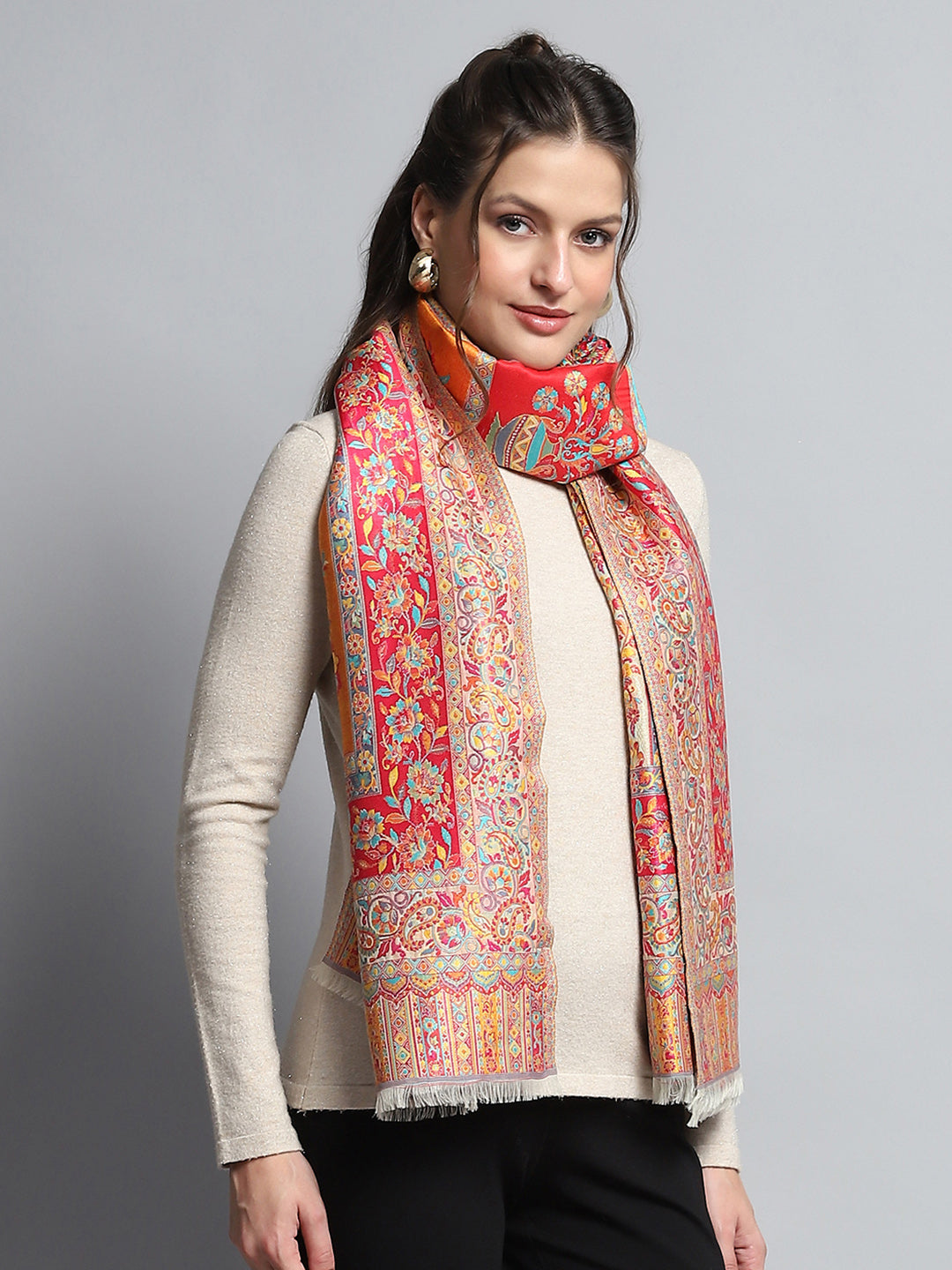 Women Multicolor Self Design Stole